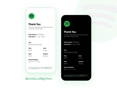 Invoice - 046 Daily UI Challenge clean ui dailyui dailyui 046 dailyuichallenge design invoice minimal minimalism minimalist mobile simple spotify ui ui design