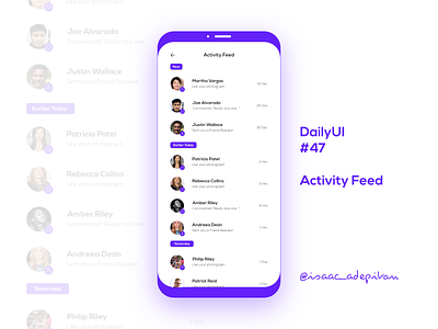 Activity Feed - 047 Daily UI Challenge activity feed clean clean ui dailyui dailyui 047 dailyuichallenge design minimal minimalism minimalist simple ui design