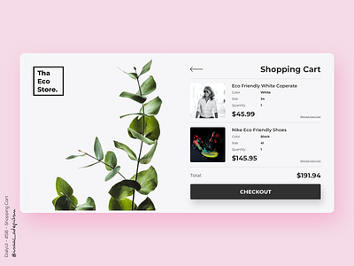 Shopping Cart - 058 Daily UI Challenge dailyui dailyui 058 dailyuichallenge design minimal minimalism minimalist shopping cart simple ui design web ui