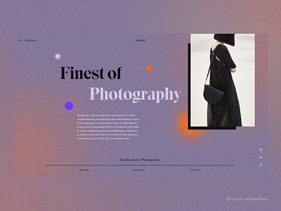 Photography Hero design minimal minimalism portfolio portfolio website simple sleek softui ui design uiux web design