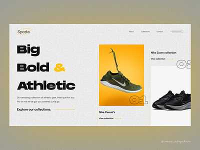 Athletic Collection - Concept app clean flat minimal simple typography ui ux web