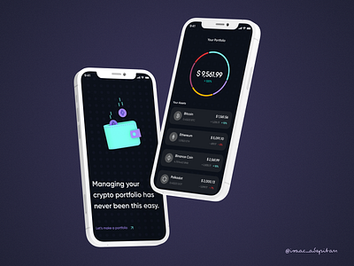 Crypto Portfolio Concept app clean dark design design light design minimal minimalism mobile ui user user interface ux