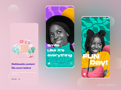 Media App Concept app app designer exciting minimal mobile ui pop ui design ui ux