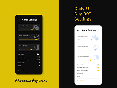 Settings - Day 007 Daily UI Challenge