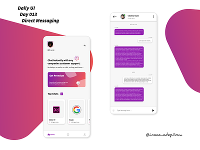 Direct Messaging App - 013 Daily UI Challenge