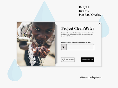 Pop-Up / Overlay - 016 Daily UI Challenge charity daily 100 challenge dailyui dailyui 016 design minimal minimalism ngo overlay overlays pop up popup simple ui ui design web ui website