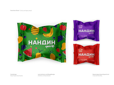 Buramhan Brand - Nandin candy packaging design branding design dockdesign logodesign mongolia mongolian packaging packagingdesign