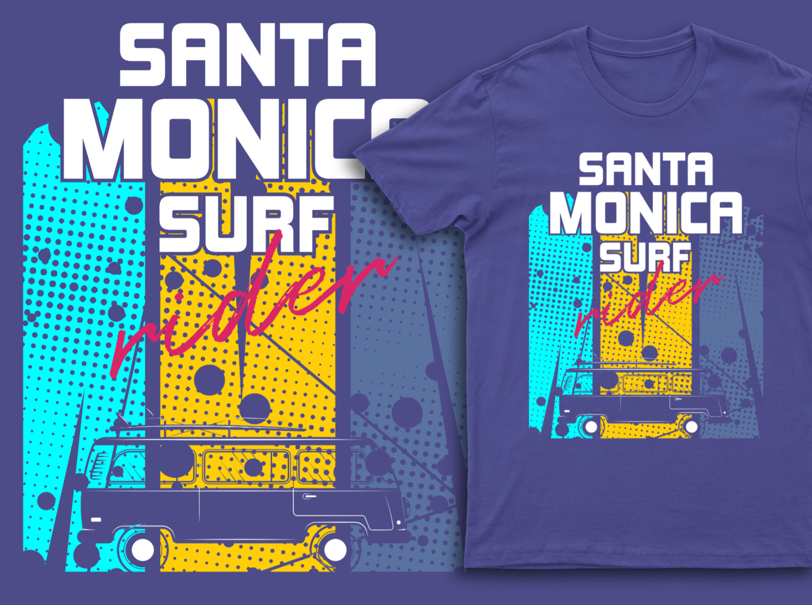 SANTA MONICA TYPOGRAPHY T-SHIRT DESIGN by MOHAMMAD MOJAHIDUR RAHMAN on