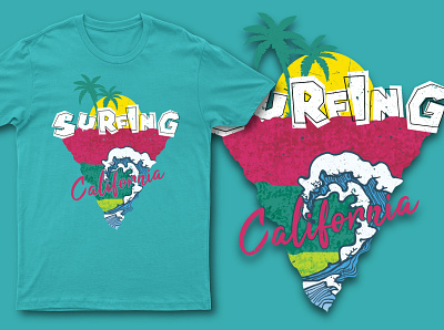 Surfing California clothing design graphic design greendomestudio illustration logo poster sleevs style typography ui urban