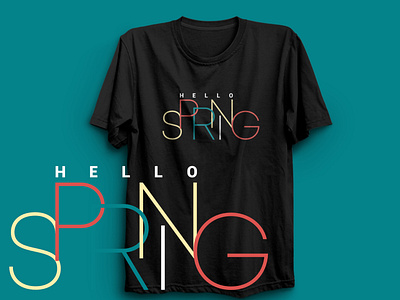 Hello spring, minimalist typography t shirt design