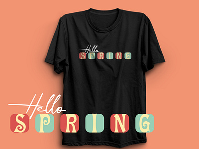 Hello spring minimalist typography t shirt design