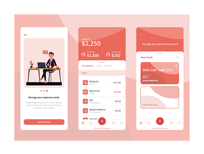 BudgetManage App design figma mobile ui