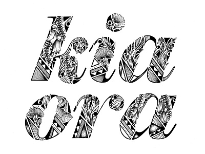 Kia Ora from New Zealand debut handlettering hello illustration lettering logo newzealand type typography
