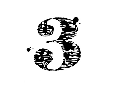 Inky 3 3 art design hand lettering ink lettering number pattern type typography