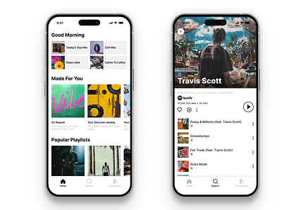 BW Spotify app mobile music song spotify ui