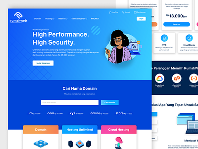 Website UI Design - RumahWeb Redesign domain figma hosting redesign ui web website