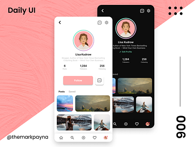 User Profile Design app branding dailyui design typography ui ux