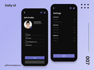 Settings Design app branding dailyui design typography ui ux vector