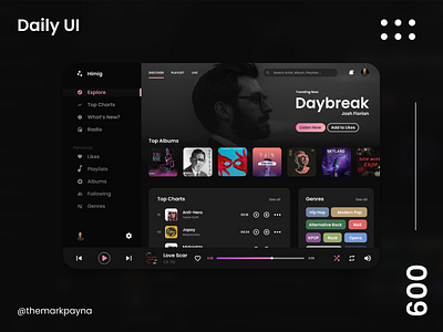 Music App Design app branding dailyui design typography ui ux