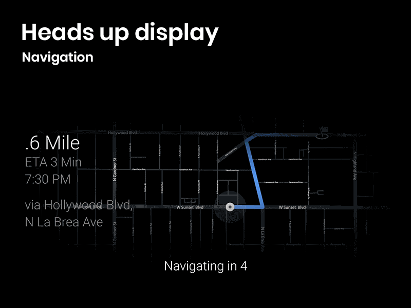 Heads-Up Display Navigation Design app design mobile app ui user interface ux visual design