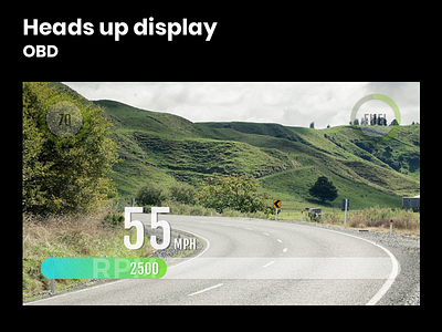 Heads-Up Display OBD On-board diagnostics heads up display hud mockup music player ui user experience ux visual design