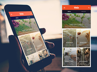 Handyman and Grocery app designs - Home screen