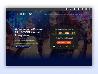 SPOKKZ Web Desin - ICO blockchain design ico ui ux web web design website
