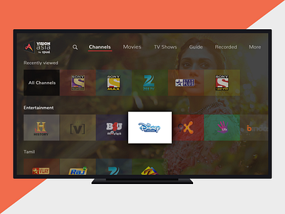 VisionAsia (Spuul) Set Top Box Design design tv tv app tv designs ui ux