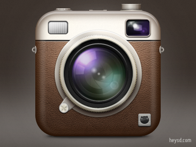 Retro Camera icon inspired by Instagram apple camera david im hd heysd icon instagram ios iphone iphone 4 leather photoshop retina retro