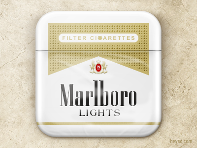 Marlboro Lights icon apple cigarette david im hd heysd icon ios iphone iphone 4 marlboro gold marlboro lights phone photoshop retina