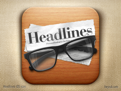 Headlines Reader iOS icon apple david im flat cap apps glasses hd headlines reader heysd icon ios ipad photoshop retina