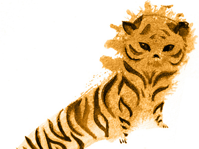 Brushstroke Tiger animal illustration ink inkspot tiger