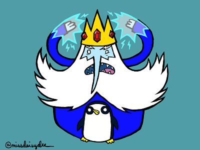 Ice King adventure time cartoon cartoon network digital art gunter ice king illustration penguin photoshop simon