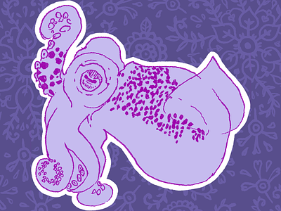 Hawaiian Bobtail Squid buttonfrog magnet purple sea creatures squid sticker stickermule