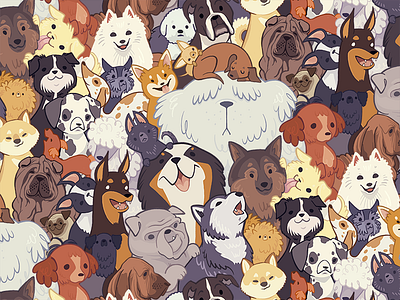 Puppy pattern by Daisy Dee on Dribbble