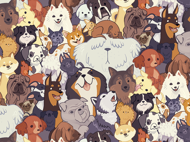 Puppy pattern procreate pattern puppy dog