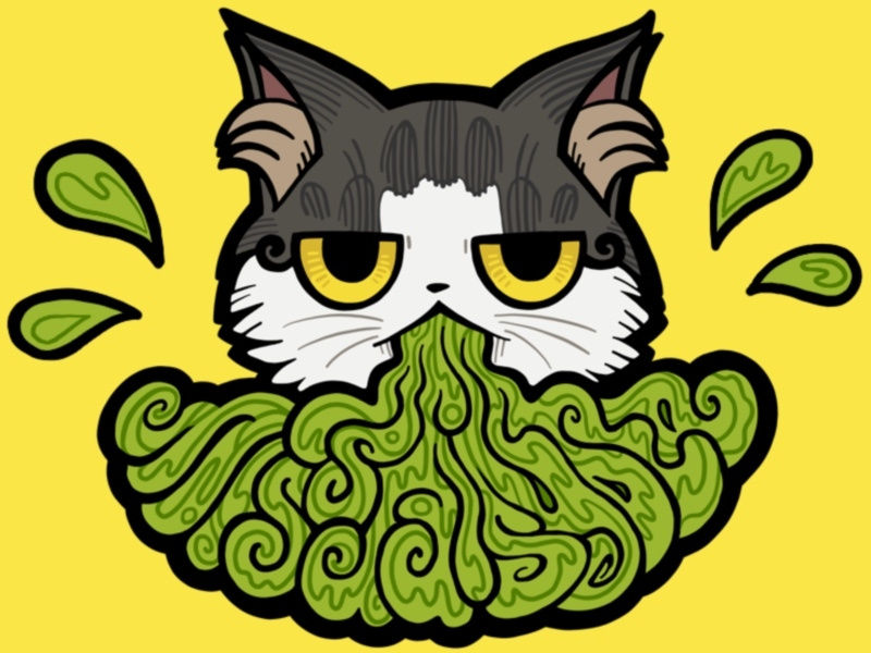 Cat Puke Logo street art lettering vomit puke cat logo cat illustration cat drawing vector trinket cat missdaisydee design logo animal procreate