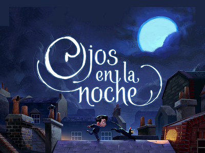 Ojos en la noche - Lettering book childrens book cover design graphic novel illustration lettering title