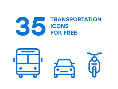 35 Free Transportation Icons bike boat car free freebie icon icons iconset outline tram transport transportation