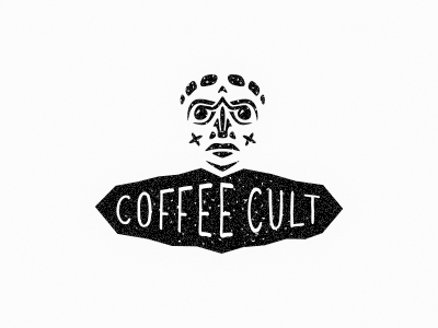 Coffee Cult cafe coffee coffee house cult face logo totem