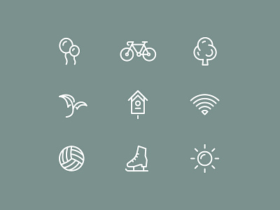 Goncharovsky Park Iconset ball bike icons iconset leaf outline park sun tree wi fi