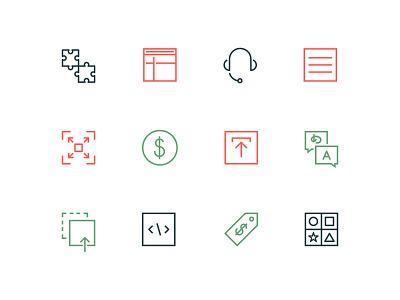 Dopkin arrow dollar icons iconset outline puzzle set site theme vector web zoom