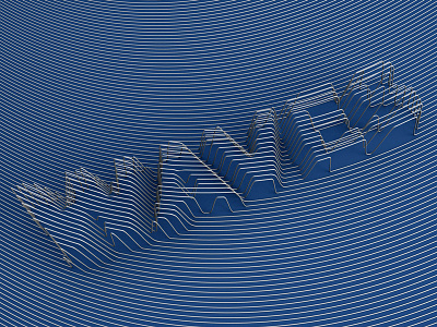 Waves 3d bend blend bump contour lines type typography waves wire