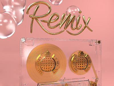 Remix animation gold gravity liquid mixtape remix typography