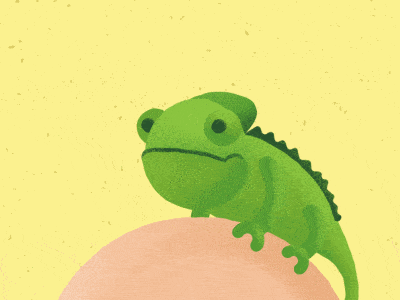 Catching flies... aftereffects animation chameleon characterdesign illustration minimal mograph wildlife