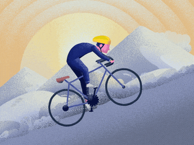 The struggle aftereffects animation bike character cycling illustration minimal tourdefrance tourdeyorkshire