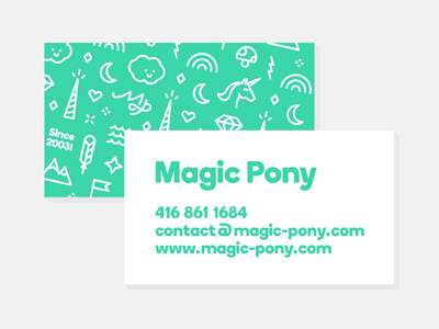 Magic Pony Business Card business card icons magic pony monogram pattern word mark
