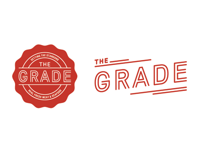 the grade food grocery identity logo meat seafood