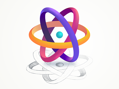 Education Technology 3d atom base chemistry education geometric gradient icon illustration logo nucleus science