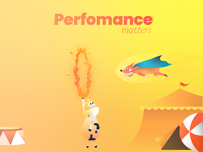 Performance matters book cannon circus cow digital fire fox gradient illustration product ricochet ring speed storytelling